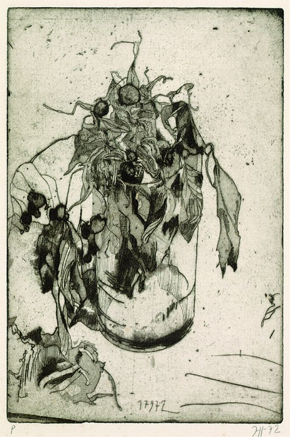 Horst Janssen - Blumen im Glas