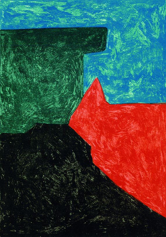Serge Poliakoff - Komposition in Schwarz, Rot, Blau und Grün