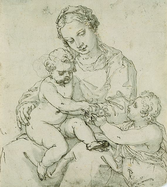 Hans Rottenhammer - Madonna mit Kind und dem kleinen Johannes (Kniestück)