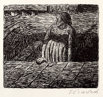 Ernst Barlach - Stehende Frau auf halber Kellertreppe