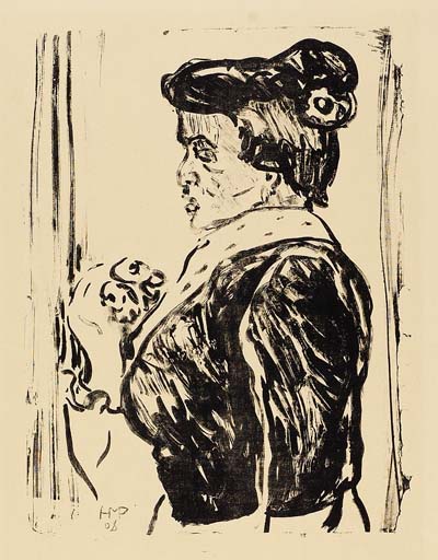 Hermann Max Pechstein - Frau mit Strauß