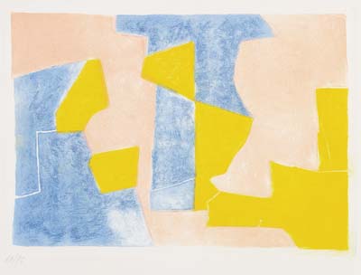 Serge Poliakoff - Composition bleue, rose et jaune