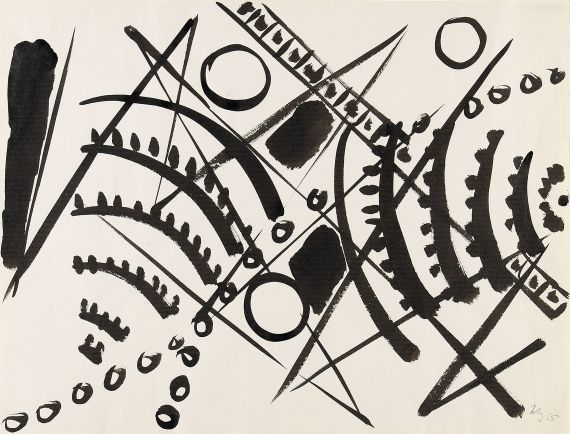 Ernst Wilhelm Nay - Kompositon mit Segmentbögen und Scheiben