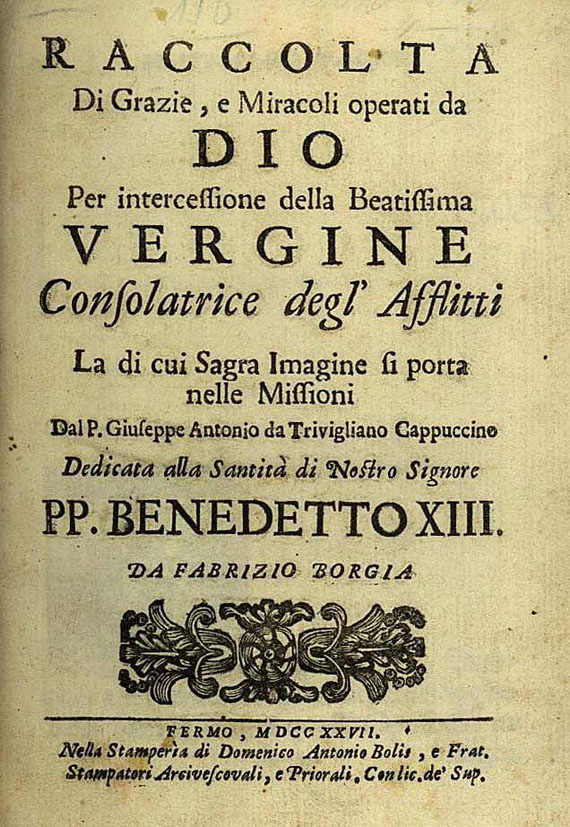 Einband des 18. Jhs. - Raccolta di grazie. 1727