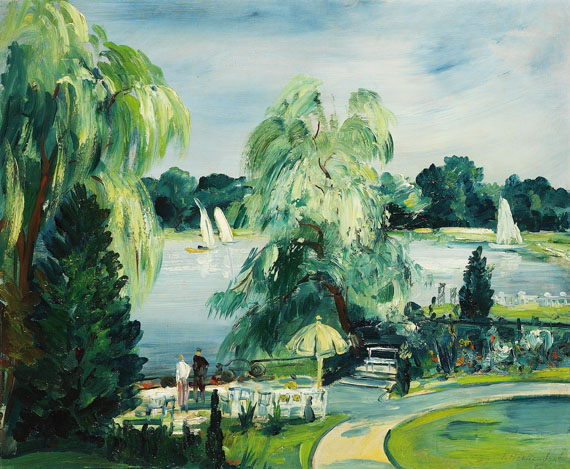 Franz Heckendorf - Park und Terrasse am See