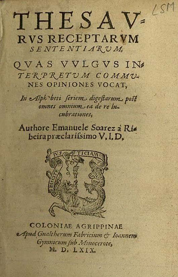 Manuel Soares a Ribeira - Thesaurus. 1569. - 2 Werke angeb. (11)