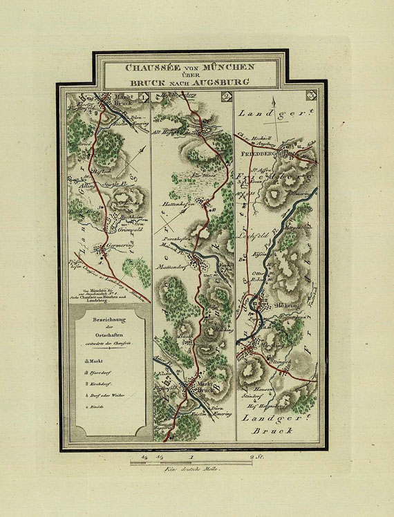 Bayern - Riedl, A. von, Fortsetzung Reise-Atlas, 9 Bde. 1832-35