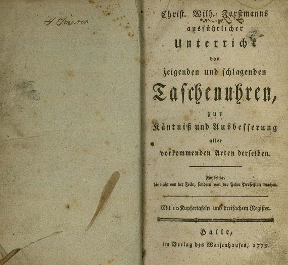 Johann Christian Forstmann - Taschenuhren, 1779. [152]