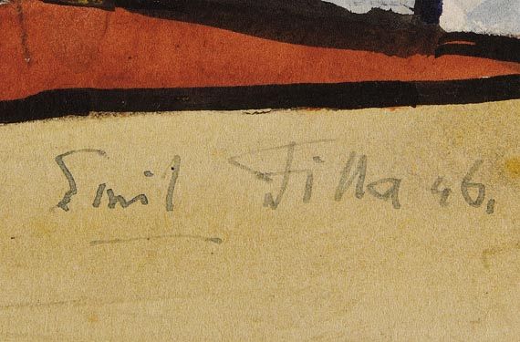 Emil Filla - Figürliche Komposition (Fensterputzende auf der Leiter) - Weitere Abbildung
