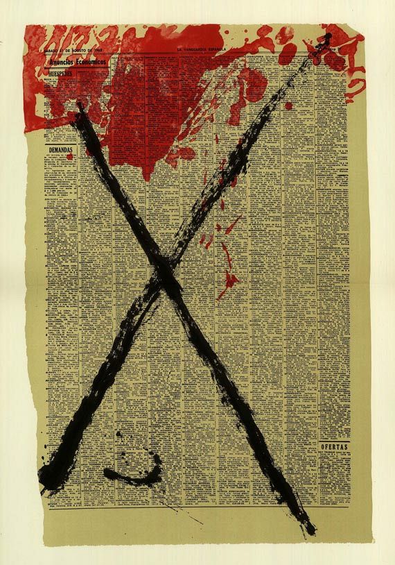 Antoni Tàpies - DLM 175, encres et collages. 1968