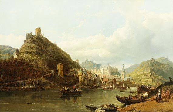 George Clarkson Stanfield - Cochem an der Mosel mit Blick auf die Ruinen der Reichsburg