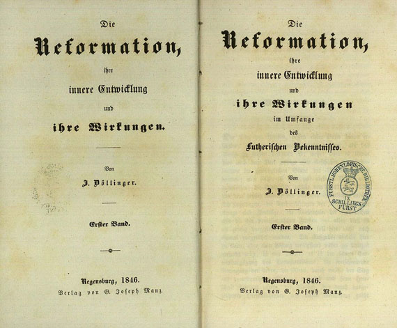 Ignaz Döllinger - Die Reformation, 3 Bde.,  1846-1948.