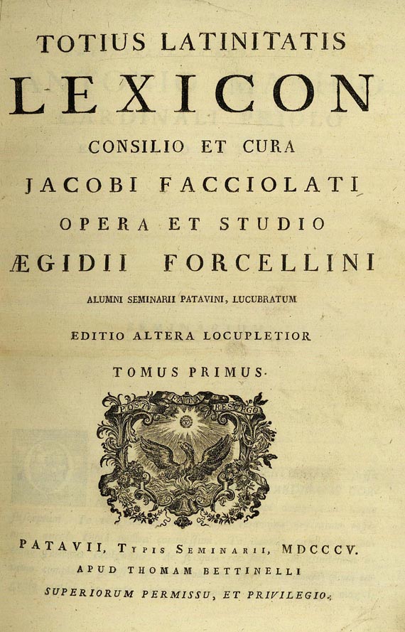 Aegidius Forcellini - Totius latinatis lexicon, 4 Bde., 1805 (Nr.21)