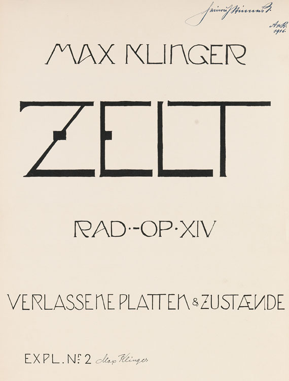 Max Klinger - Zelt. Radierungen Opus XIV: Verlassene Platten & Zustände - Weitere Abbildung