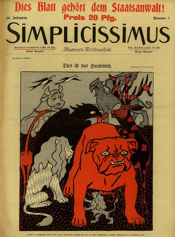   - Simplicissimus. 43. Bde. 1905-34.