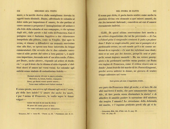  Dante Alighieri - Foscolo, Ugo, Dante, La commedia. 1842-43. 4 Tle. in 2 Bdn.