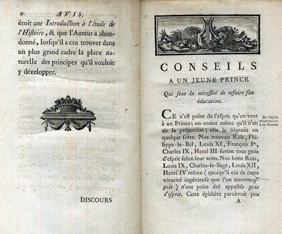 Gabriel Honoré de Riquetti Mirabeau - Conseils a un jeune prince. 1788.
