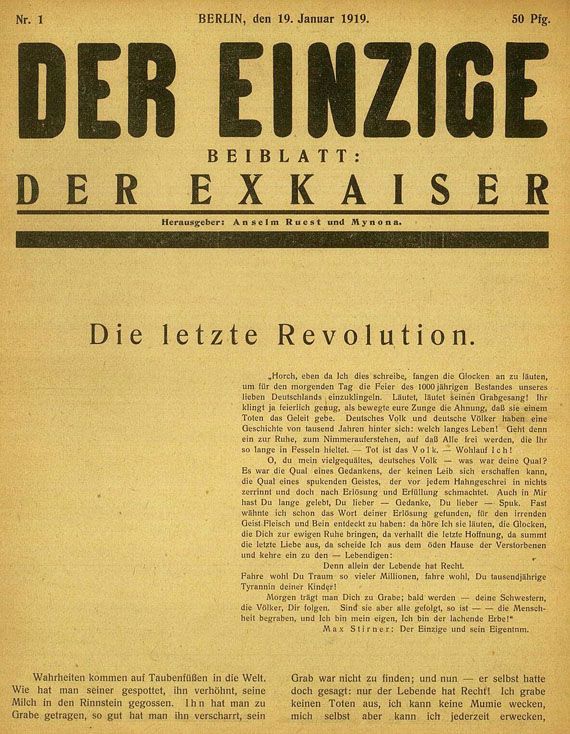   - Der Einzige, Nr. 1-23, 1919