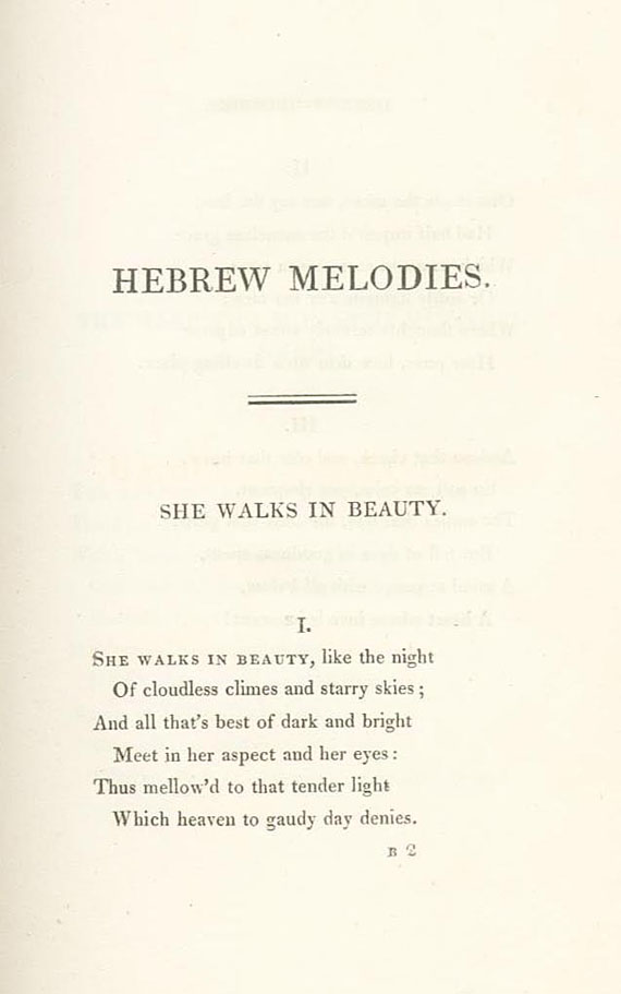 George Gordon Byron - Hebrew Melodies. 1815.