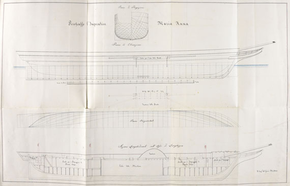  Schiffahrt - Novello, 2 Werke in 1 Bd. Manuskript. 1839.