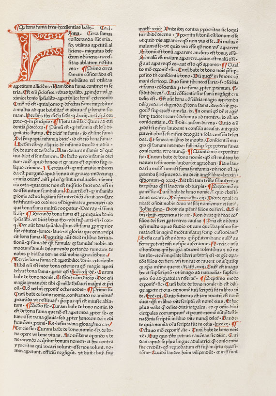  Rainerius de Pisis - 2 Bde. Pantheologia. 1473. - Weitere Abbildung