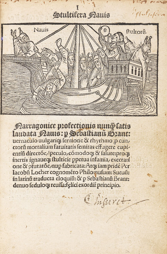 Sebastian Brant - Stultifera navis. 1498.