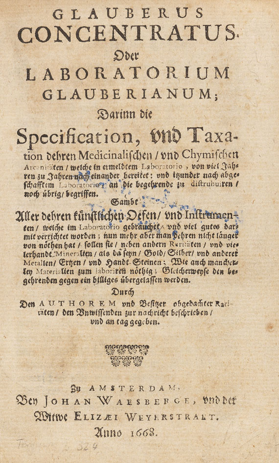 Alchemie und Okkulta - Concentratus. 1668