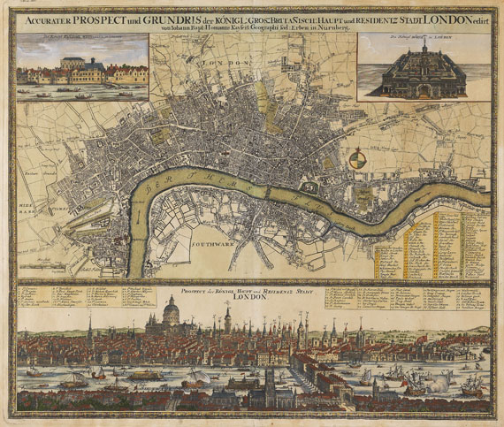 Großbritannien - 1 Bl. Accurater Prospect ... London. Homann Erben, 1730.