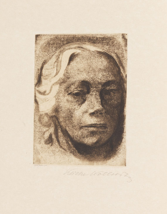 Käthe Kollwitz - Käthe Kollwitz. Radierungen u. a. 2 Bde. 1913-27. - Dabei: Klippstein: K. Kollwitz. 1955 u. 1 Beigabe (Weinmayer)