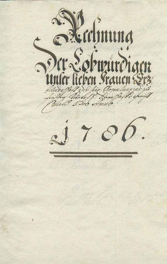  Manuskript - Rechnungsbuch Rosenkranzbruderschaft. 1786.