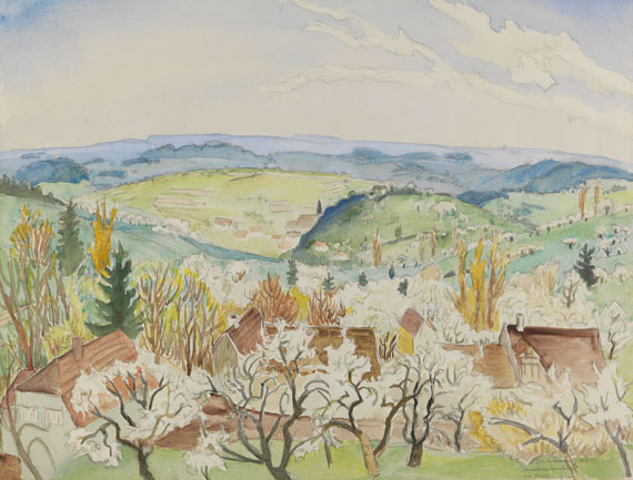 Erich Heckel - Schwäbische Landschaft im Frühling