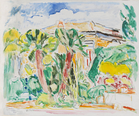 Hans Purrmann - Palmen vor Villa in Sorrent