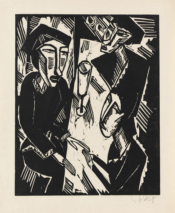 Karl Schmidt-Rottluff - Drei am Tisch