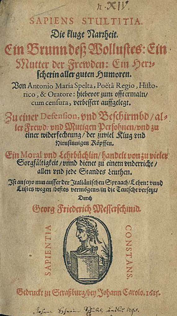 Antonio Maria Spelta - Sapiens Stultitia. 1615