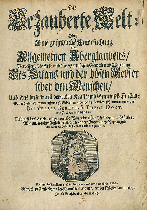  Alchemie und Okkulta - Bekker, B., Die Bezauberte Welt. 1693.