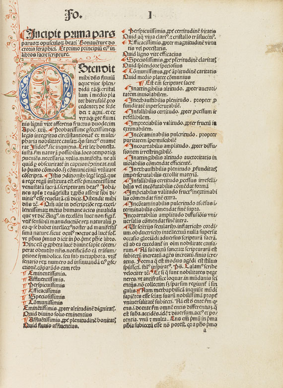 Bonaventura, S. - Bonaventura. Opuscula. 1495. 2 Bde..