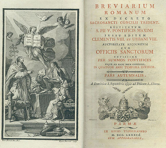  Bodoni-Drucke - Breviarium romanum. 1783. 4 Bde.