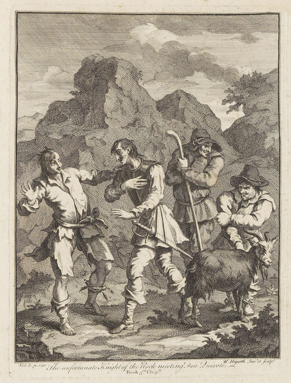 William Hogarth - 6 Bll.: Illustrationen zu Cervantes "Don Quijote"
