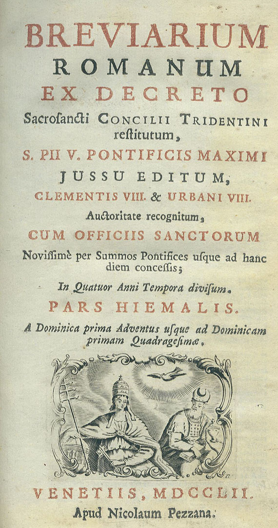 Breviarium Romanum - Breviarum romanum. 4 Tle. 1752