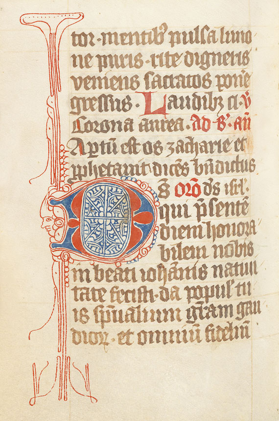 Breviarium-Manuskript - Pergamenthandschrift um 1370, nach dem Kalendarium.