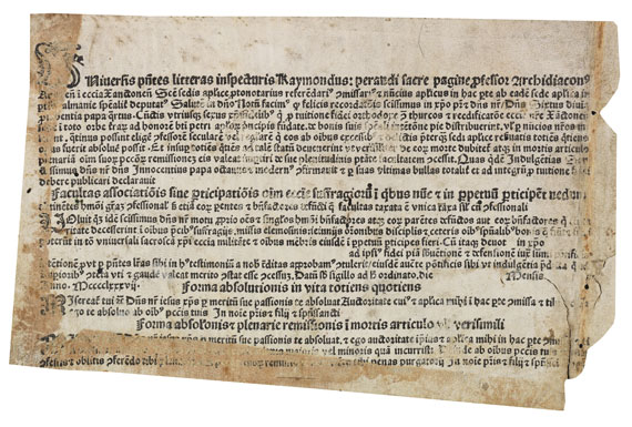  Einblattdrucke - Ablaßbrief. Sixtus IV, 1487.