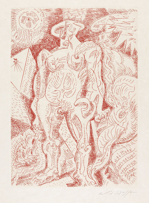 André Masson - Jouffroy, Alain: Le septième chant. 1974.