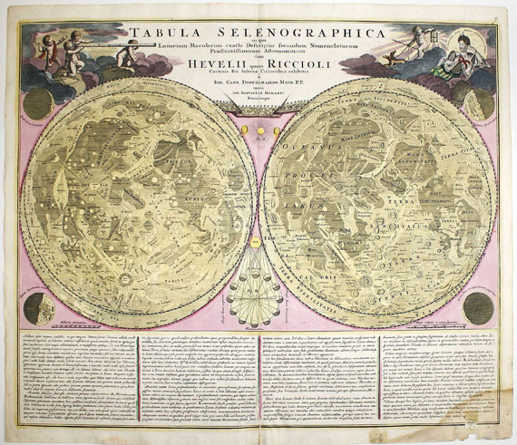 Himmelskarte - 2 Bll.: Tabula Selenographica. Phaenomena motus irregularium ... Venus et Mercurius.