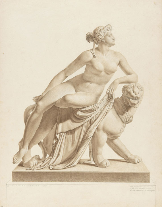 Johann Adam Ackermann - 2 Bll.: Ariadne auf dem Panther