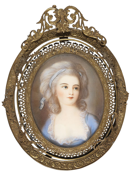 Miniatur - Porträt einer jungen Dame (Marie Antoinette?)