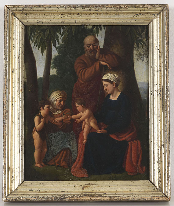  Nazarener - Die Heilige Familie mit der heiligen Elisabeth und dem Johannesknaben - Rahmenbild