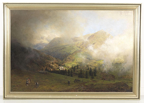 Oswald Achenbach - Blick auf die Rigi - Rahmenbild