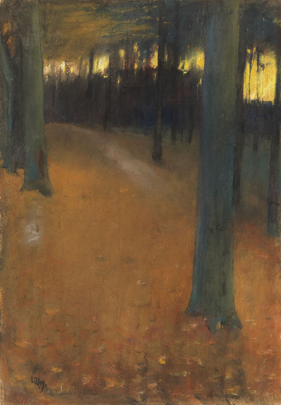 Lesser Ury - Waldlandschaft im Abendlicht