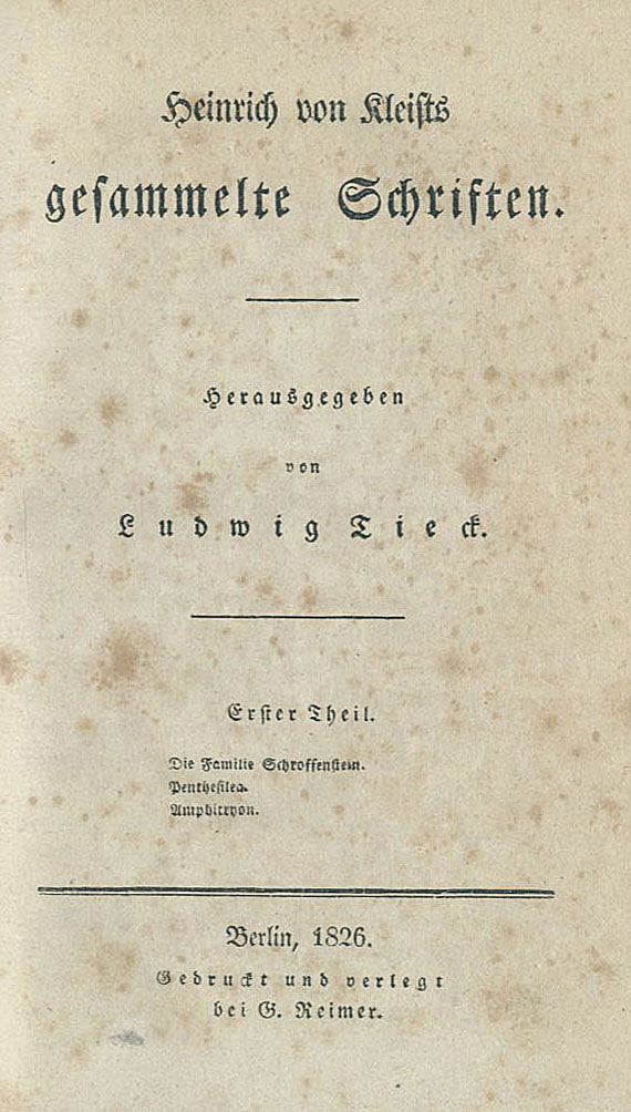 Heinrich von Kleist - Gesammelte Schriften. 3 Bde.