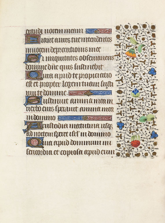  Manuskript - Stundenbuch. Paris um 1450. Manuskript auf Pergament. - Weitere Abbildung